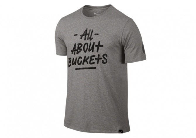 NIKE KYRIE ALL ABOUT BUCKETS TEE GREY HEATHER