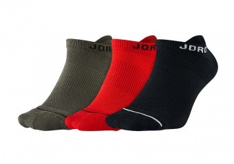 NIKE AIR JORDAN JUMPMAN NO-SHOW SOCKS BLACK UNIVERSITY RED RIVER ROCK