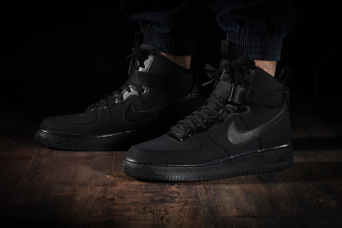 air force 1 high black canvas