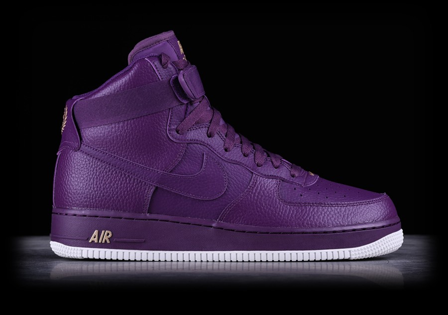 black and purple air force ones high top