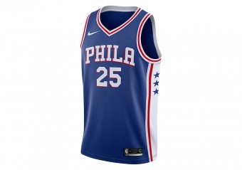 NIKE NBA PHILADELPHIA 76ERS BEN SIMMONS SWINGMAN ROAD JERSEY RUSH BLUE