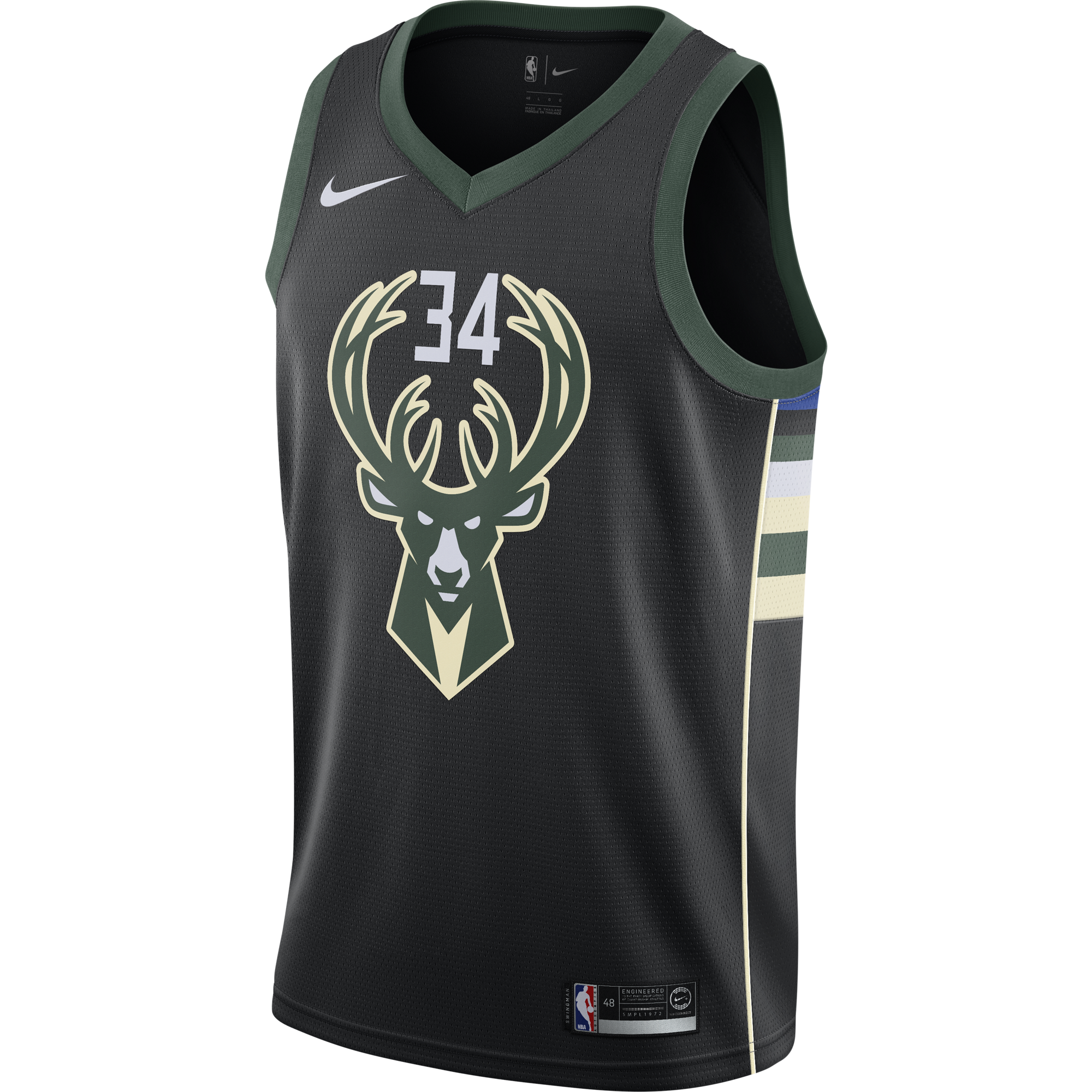 NIKE NBA MILWAUKEE BUCKS GIANNIS ANTETOKOUNMPO SWINGMAN JERSEY BLACK