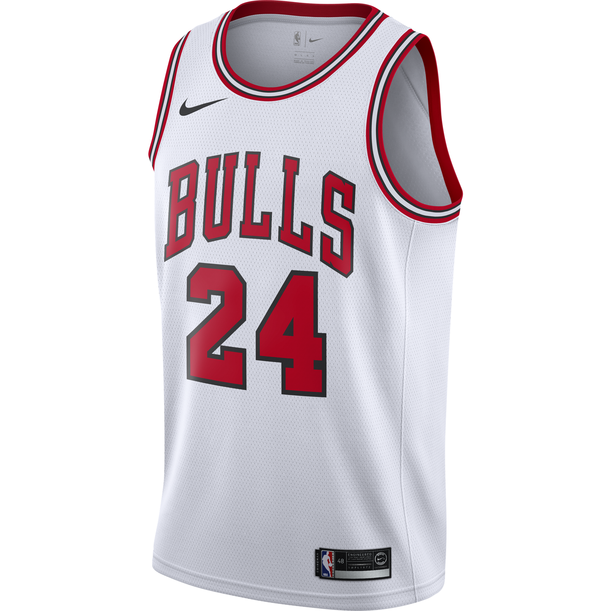 NIKE NBA CHICAGO BULLS LAURI MARKKANEN SWINGMAN HOME JERSEY WHITE