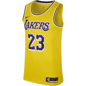 NIKE NBA LOS ANGELES LAKERS LEBRON JAMES SWINGMAN ROAD JERSEY AMARILLO