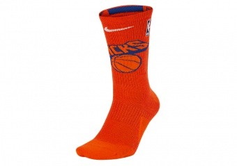 NIKE NBA NEW YORK KNICKS ELITE CREW SOCKS BRILLIANT ORNGE