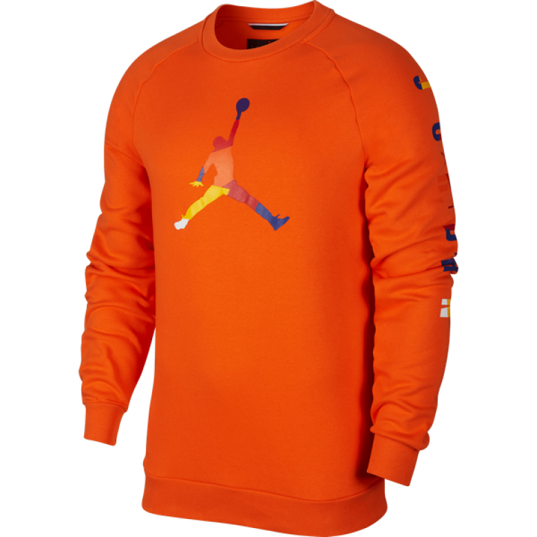 NIKE AIR JORDAN DNA FLEECE CREW BRILLIANT ORANGE for 55.00