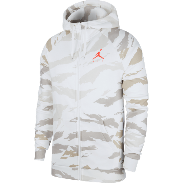 NIKE AIR JORDAN JUMPMAN FLEECE CAMO FULL-ZIP HOODIE WHITE