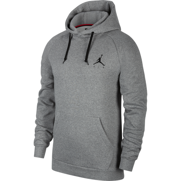 NIKE AIR JORDAN JUMPMAN FLEECE PULLOVER HOODIE CARBON HEATHER BLACK