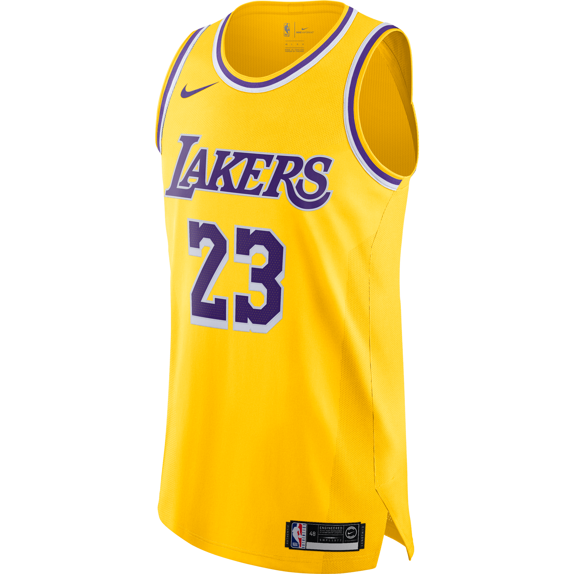 NIKE NBA LOS ANGELES LAKERS LEBRON JAMES AUTHENTIC JERSEY AMARILLO for