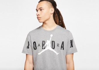 NIKE AIR JORDAN BRAND STRETCH TEE CARBON HEATHER