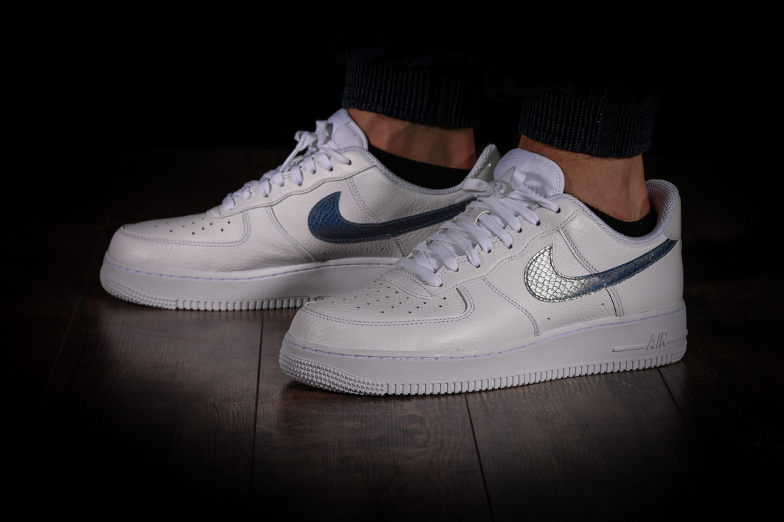 Size 11.5 - Nike Air Force 1 Low '07 LV8 Logo Pack White Obsidian Blue