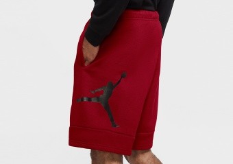 NIKE AIR JORDAN JUMPMAN AIR FLEECE SHORTS GYM RED