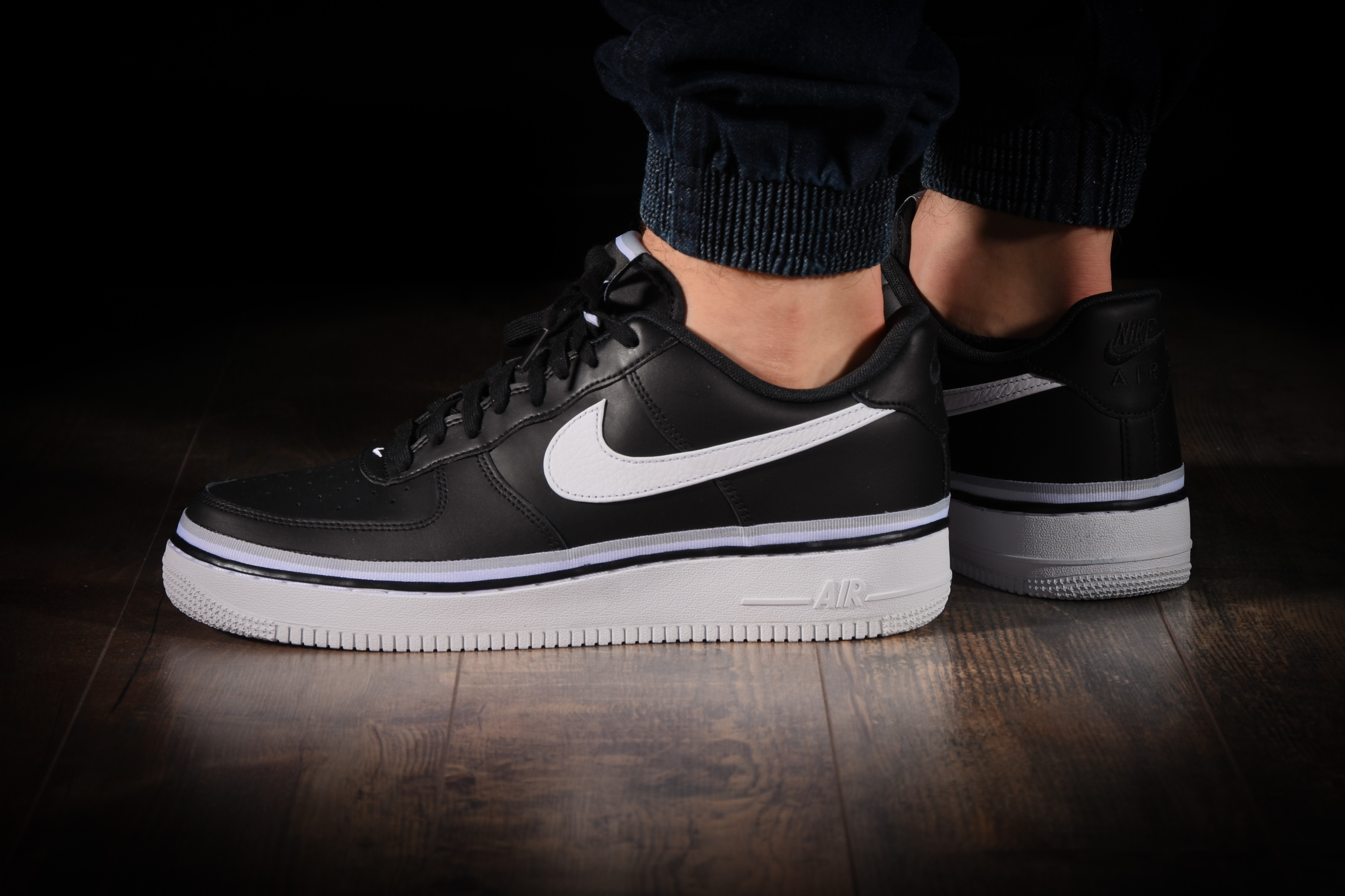 Nike air force 1 low white/wolf grey/black lv8 best sale