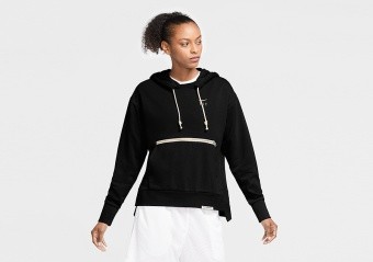 NIKE WOMEN'S STANDARD ISSUE BASKETBALL PULLOVER HOODIE BLACK