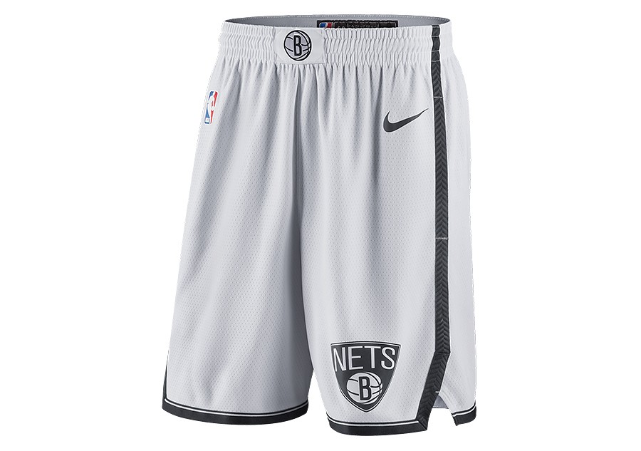 2021 Brooklyn Nets Basketball Shorts Pants Stitched City Edition Schwarz Neu 