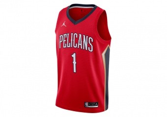 NIKE NBA NEW ORLEANS PELICANS ZION WILLIAMSON STATEMENT EDITION SWINGMAN JERSEY UNIVERSITY RED