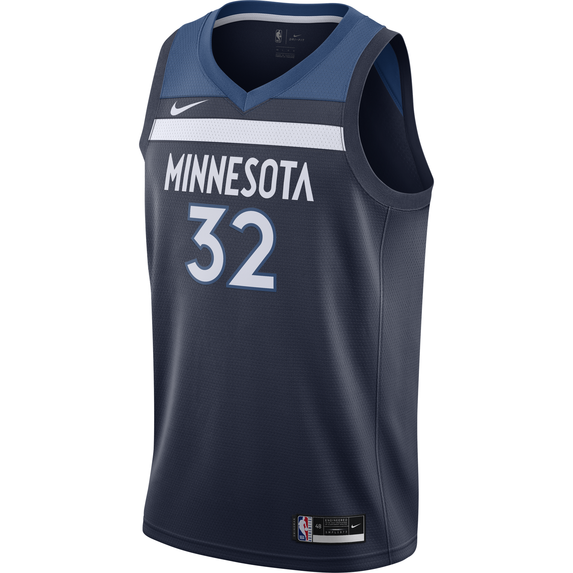 NIKE NBA MINNESOTA TIMBERWOLVES KARL-ANTHONY TOWNS ICON EDITION SWINGMAN JERSEY COLLEGE NAVY