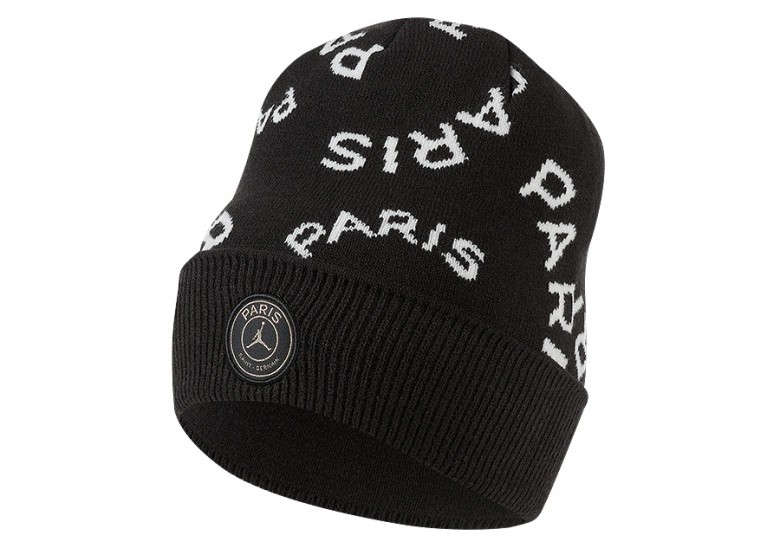 NIKE AIR JORDAN PSG PARIS SAINT-GERMAIN CUFFED BEANIE BLACK