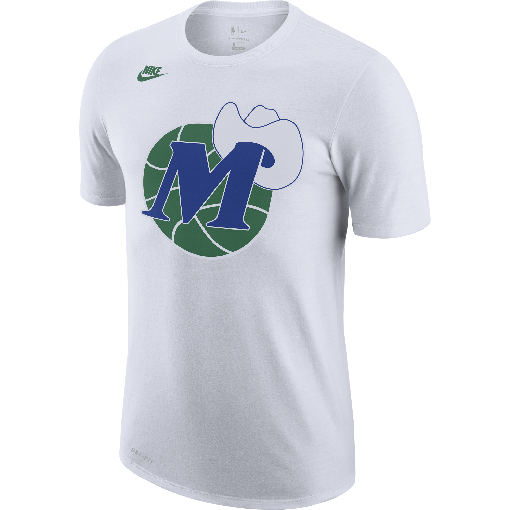 Dallas Mavericks Navy Primary Logo Long Sleeve Tee Shirt by Adidas