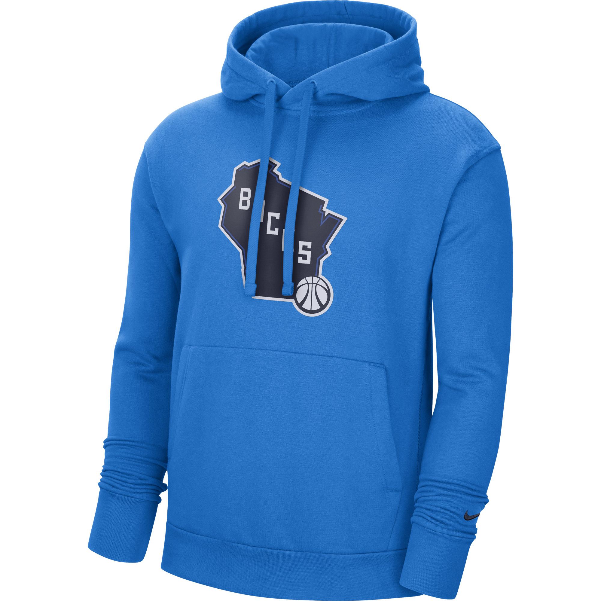 NIKE NBA MILWAUKEE BUCKS CITY EDITION LOGO PULLOVER FLEECE HOODIE PHOTO  BLUE for £55.00