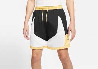 NIKE THROWBACK NARRATIVE SHORTS BLACK SATURN GOLD