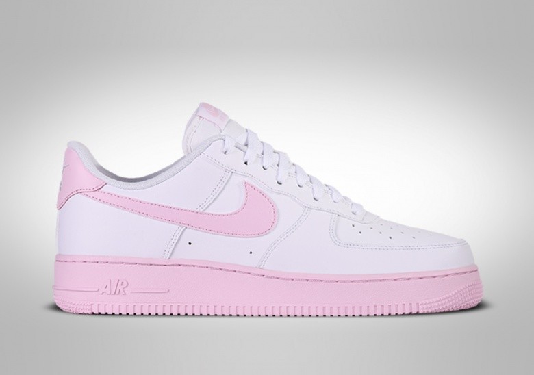 white air force ones with pink