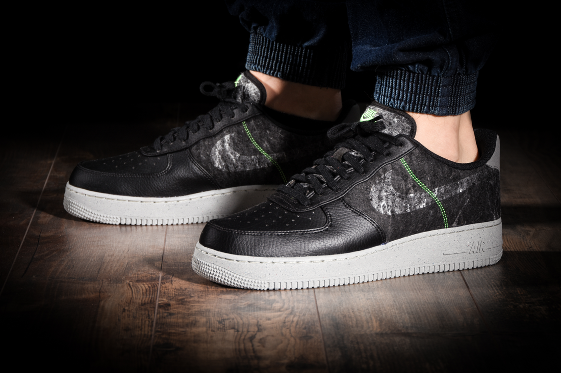 NIKE AIR FORCE 1 LOW '07 LV8 BLACK ELECTRIC GREEN for £135.00