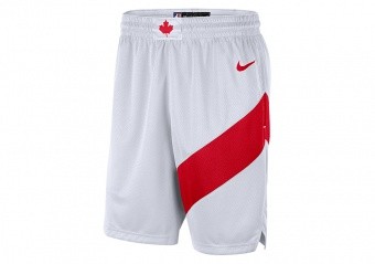 NIKE NBA TORONTO RAPTORS HOME SWINGMAN SHORTS WHITE