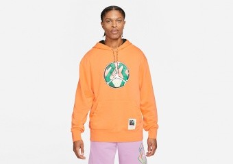 NIKE AIR JORDAN SPORT DNA WASHED PULLOVER HOODIE ATOMIC ORANGE