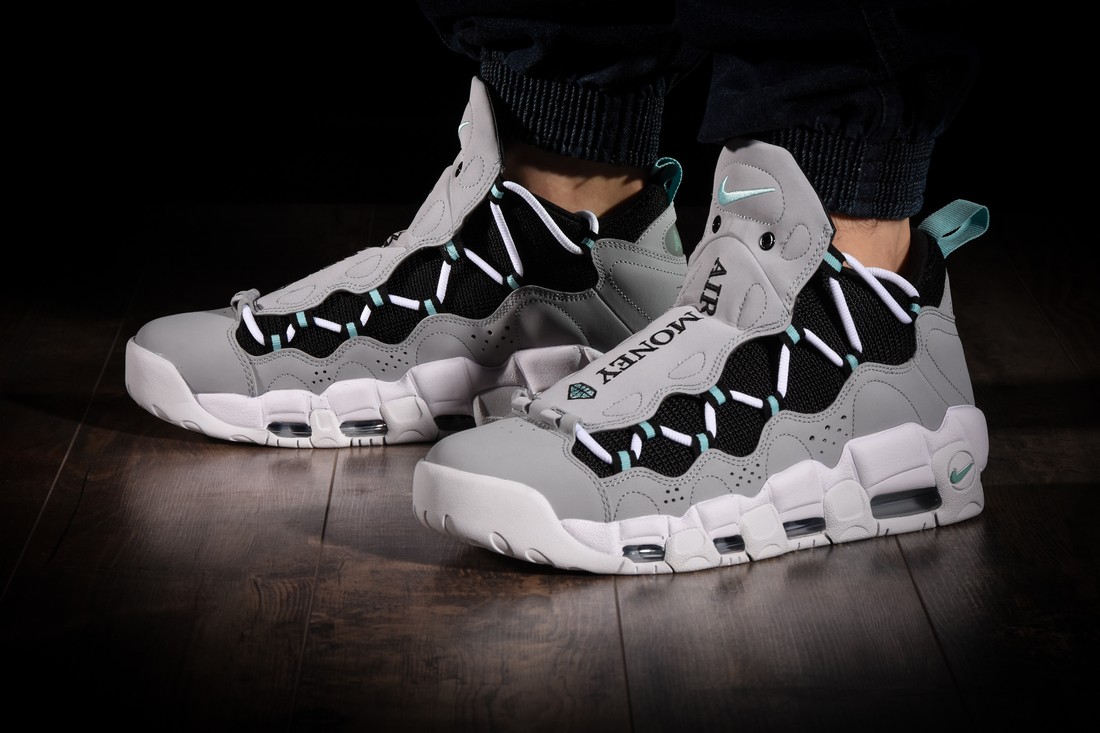 NIKE AIR MORE MONEY WOLF GREY ISLAND GREEN for £190.00