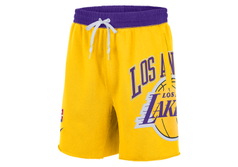 NIKE NBA LOS ANGELES LAKERS COURTSIDE 75 FLEECE SHORTS AMARILLO