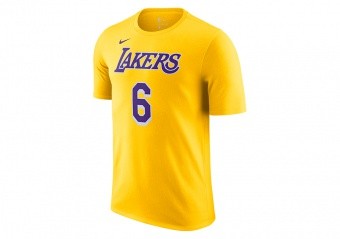 NIKE NBA LOS ANGELES LAKERS LEBRON JAMES 6 TEE AMARILLO