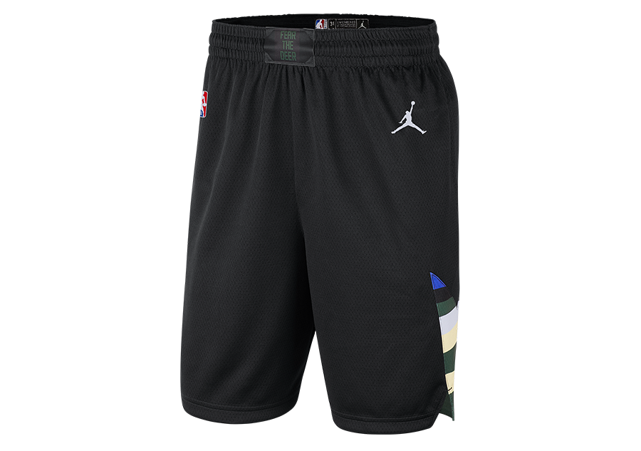 NIKE NBA MILWAUKEE BUCKS SWINGMAN STATEMENT 2020 EDITION SHORTS BLACK