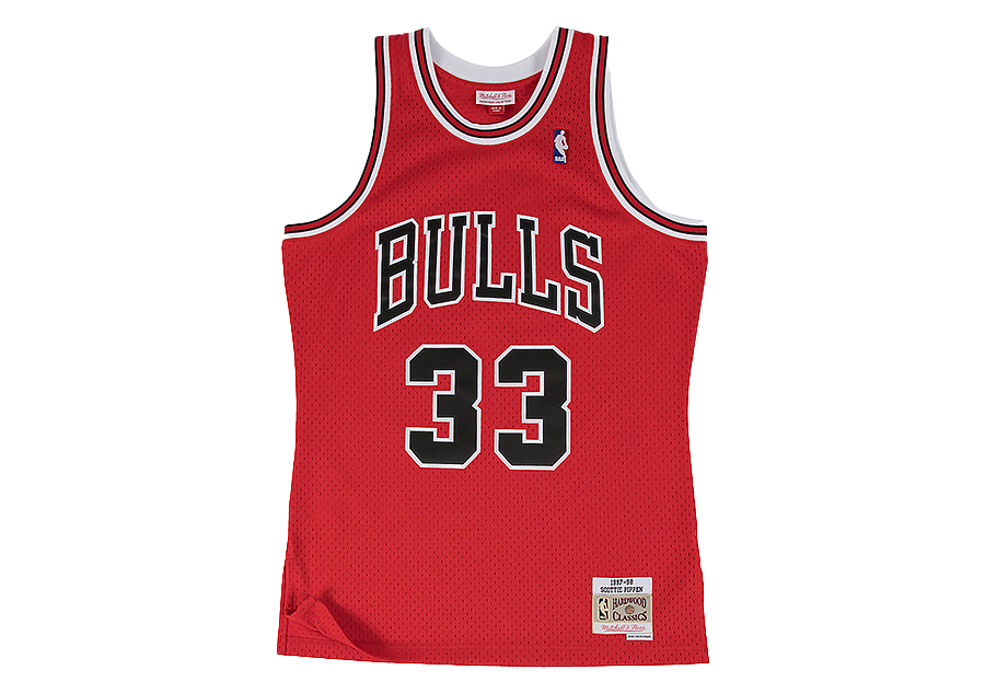 Mitchell & NessMitchell & Ness Scottie Pippen #33 Chicago Bulls NBA White Swingman Jersey Marque  