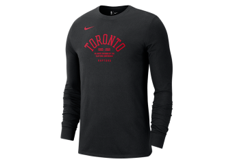 NIKE NBA TORONTO RAPTORS COURTSIDE ELEMENT LONG-SLEEVE TEE BLACK