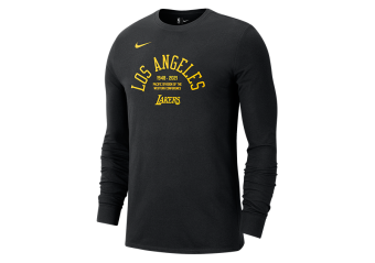 NIKE NBA LOS ANGELES LAKERS COURTSIDE ELEMENT LONG-SLEEVE TEE BLACK