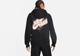 NIKE AIR JORDAN JUMPMAN FLEECE FULL-ZIP HOODIE BLACK