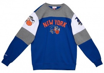 MITCHELL & NESS OVERTIME FLEECE CREW SWEATSHIRT NEW YORK KNICKS