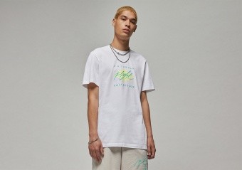 NIKE AIR JORDAN FLIGHT ESSENTIAL CREW TEE WHITE