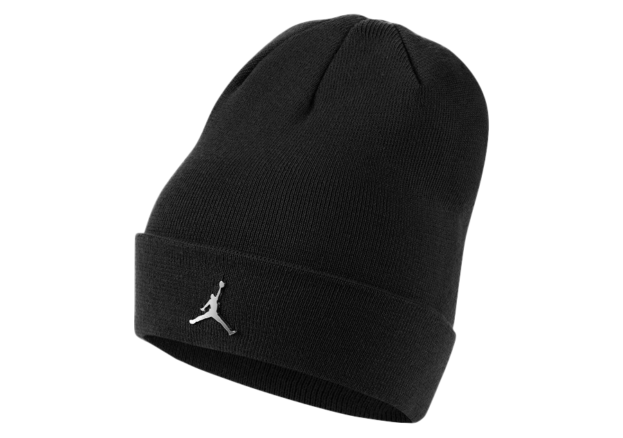 NIKE AIR JORDAN JUMPMAN METAL CUFFED BEANIE BLACK